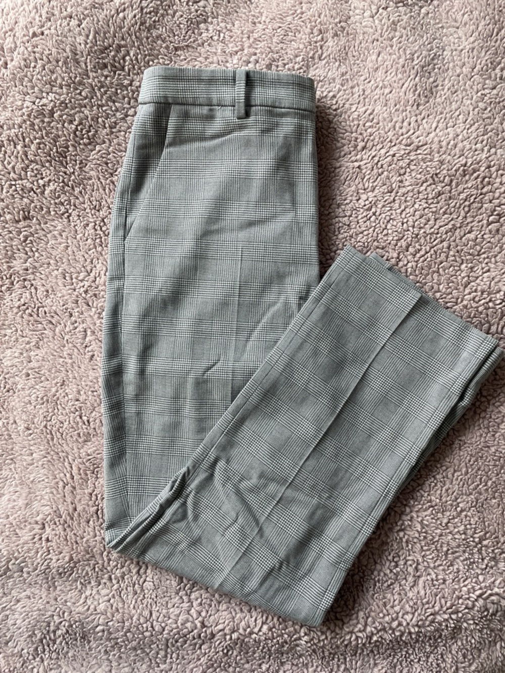 Uniqlo Light Gray Glen Plaid Women's Straight Trousers
